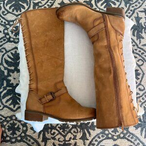 Sofft Women's Kristie Leather Lace Up the back Tall Boot Knee High Size  10M